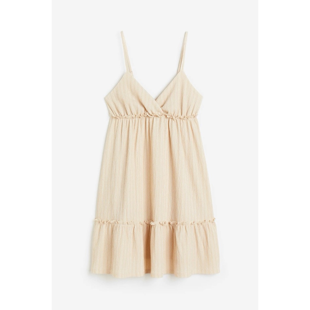 H&M Cream Dress with Ruffle Hem